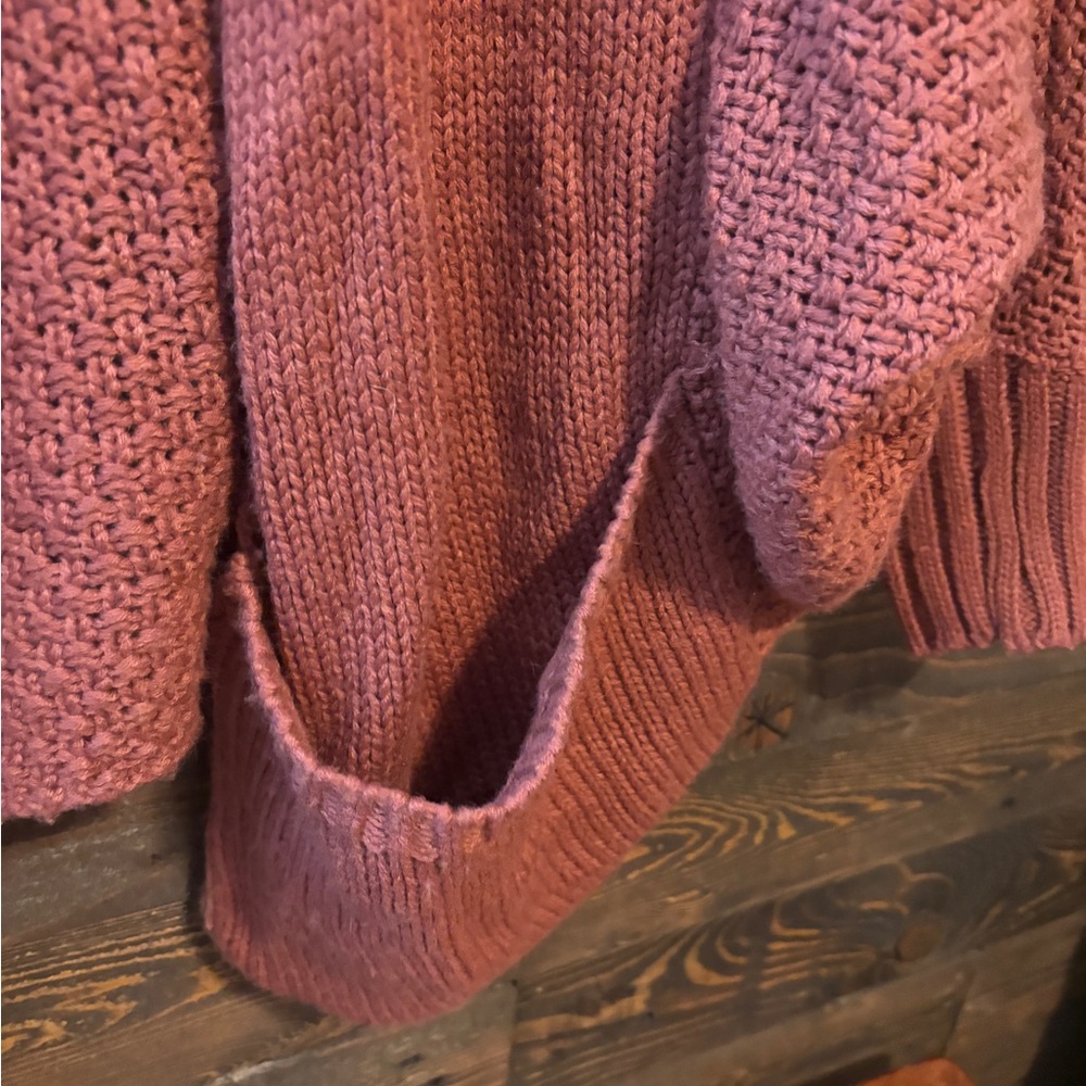 Cozy Rust Open Front Cardigan - Picture 3 of 4